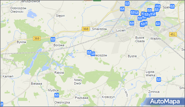 mapa Nieciszów, Nieciszów na mapie Targeo
