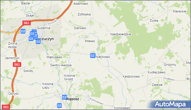 mapa Niećkowo, Niećkowo na mapie Targeo