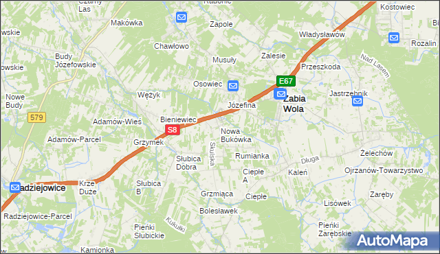 mapa Nowa Bukówka, Nowa Bukówka na mapie Targeo