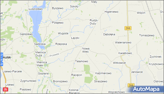 mapa Nowa Wieś gmina Piotrków Kujawski, Nowa Wieś gmina Piotrków Kujawski na mapie Targeo