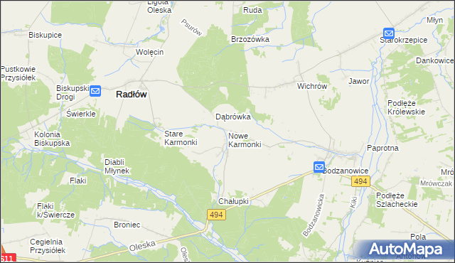 mapa Nowe Karmonki, Nowe Karmonki na mapie Targeo