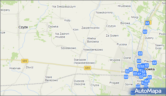 mapa Nowoberezowo, Nowoberezowo na mapie Targeo