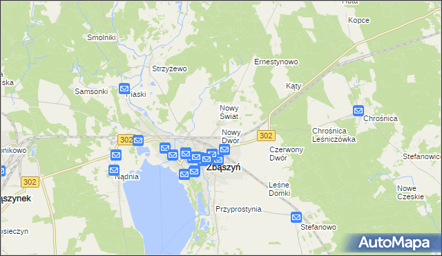 mapa Nowy Dwór gmina Zbąszyń, Nowy Dwór gmina Zbąszyń na mapie Targeo