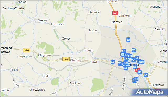 mapa Obrąb gmina Przasnysz, Obrąb gmina Przasnysz na mapie Targeo