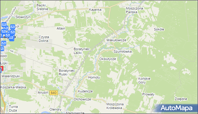 mapa Oksiutycze, Oksiutycze na mapie Targeo