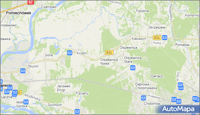mapa Olszewnica Nowa, Olszewnica Nowa na mapie Targeo