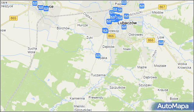 mapa Opaka, Opaka na mapie Targeo