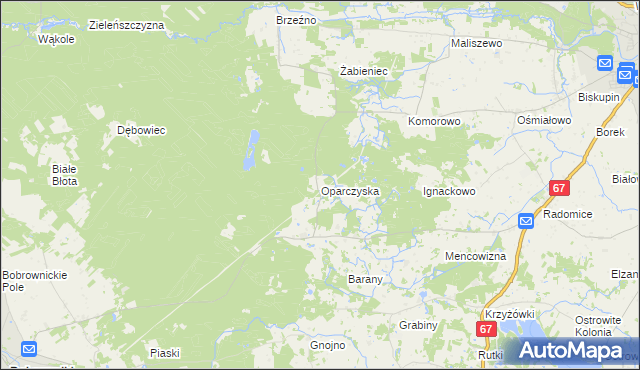 mapa Oparczyska, Oparczyska na mapie Targeo