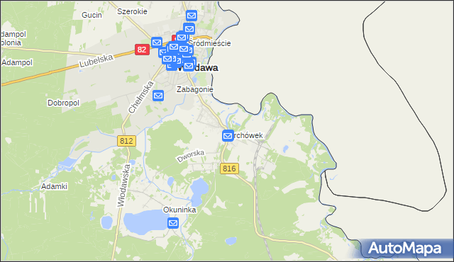 mapa Orchówek gmina Włodawa, Orchówek gmina Włodawa na mapie Targeo