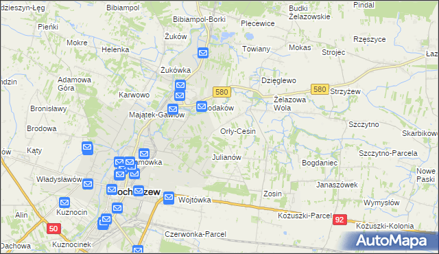 mapa Orły-Cesin, Orły-Cesin na mapie Targeo