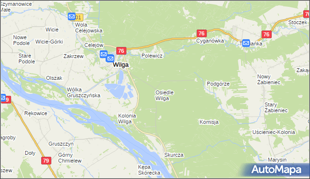 mapa Osiedle Wilga, Osiedle Wilga na mapie Targeo