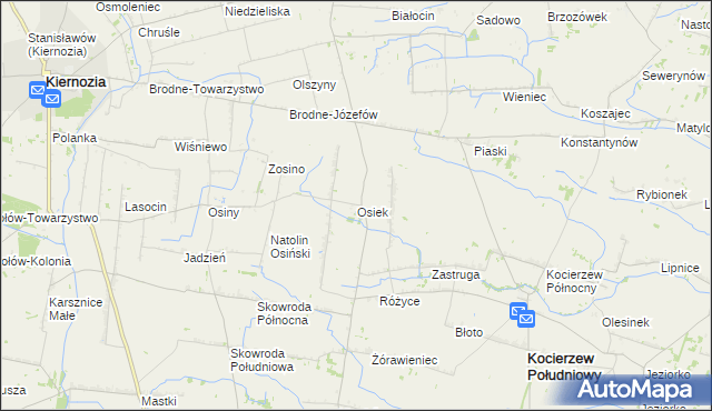 mapa Osiek gmina Kocierzew Południowy, Osiek gmina Kocierzew Południowy na mapie Targeo
