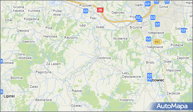 mapa Osobnica, Osobnica na mapie Targeo