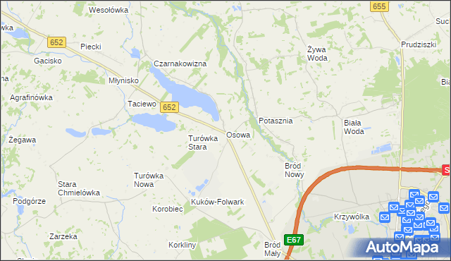 mapa Osowa gmina Suwałki, Osowa gmina Suwałki na mapie Targeo