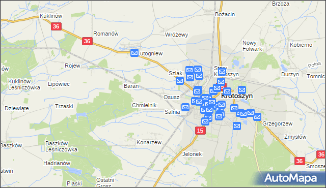 mapa Osusz, Osusz na mapie Targeo