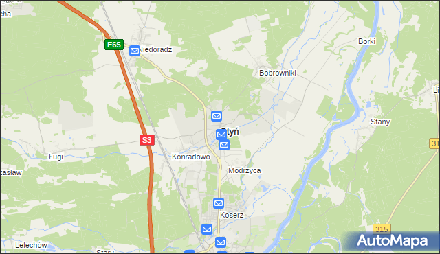 mapa Otyń, Otyń na mapie Targeo