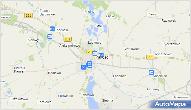 mapa Pakość powiat inowrocławski, Pakość powiat inowrocławski na mapie Targeo