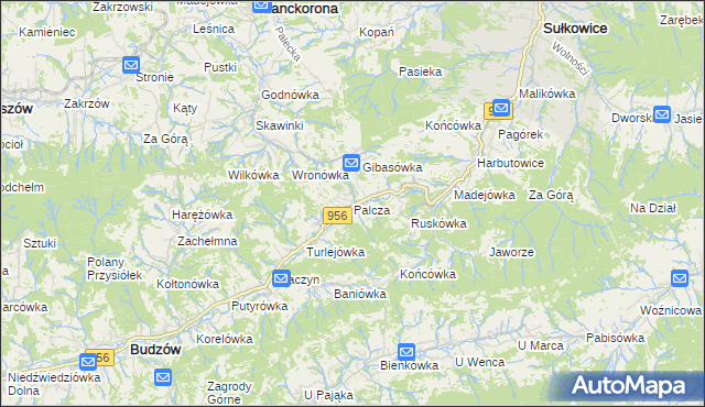 mapa Palcza, Palcza na mapie Targeo