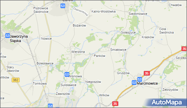 mapa Panków, Panków na mapie Targeo