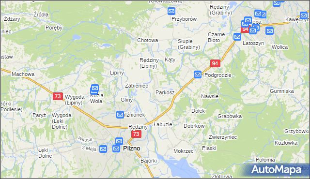 mapa Parkosz, Parkosz na mapie Targeo