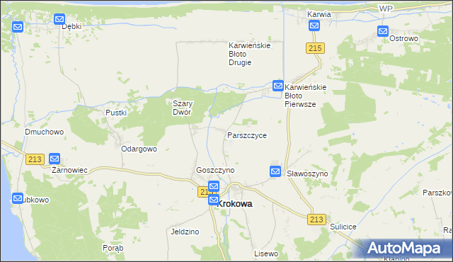 mapa Parszczyce, Parszczyce na mapie Targeo