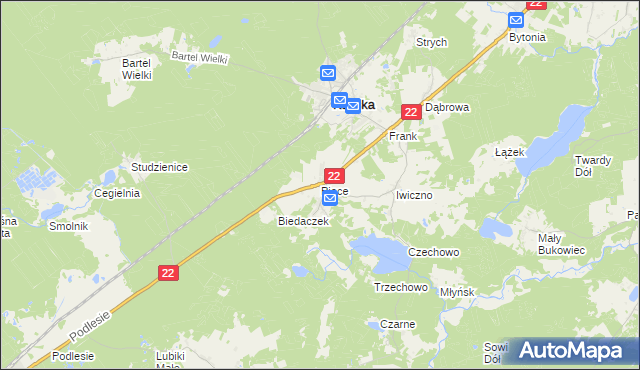 mapa Piece gmina Kaliska, Piece gmina Kaliska na mapie Targeo