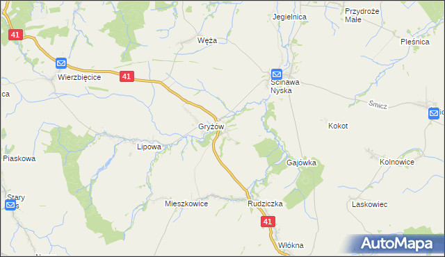 mapa Piorunkowice, Piorunkowice na mapie Targeo