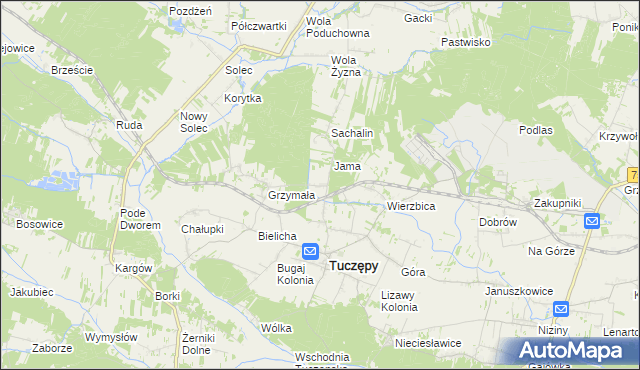 mapa Podlesie gmina Tuczępy, Podlesie gmina Tuczępy na mapie Targeo
