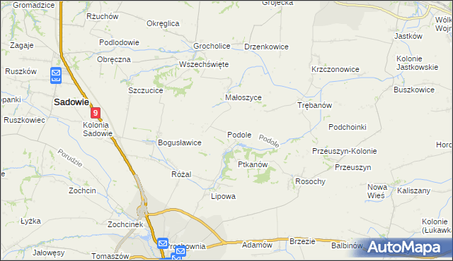 mapa Podole gmina Opatów, Podole gmina Opatów na mapie Targeo