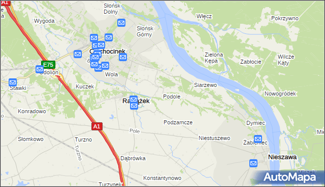 mapa Podole gmina Raciążek, Podole gmina Raciążek na mapie Targeo