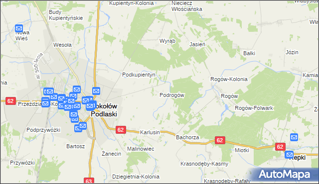mapa Podrogów, Podrogów na mapie Targeo