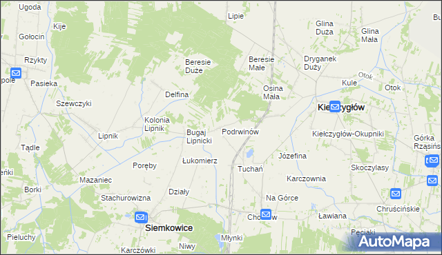 mapa Podrwinów, Podrwinów na mapie Targeo