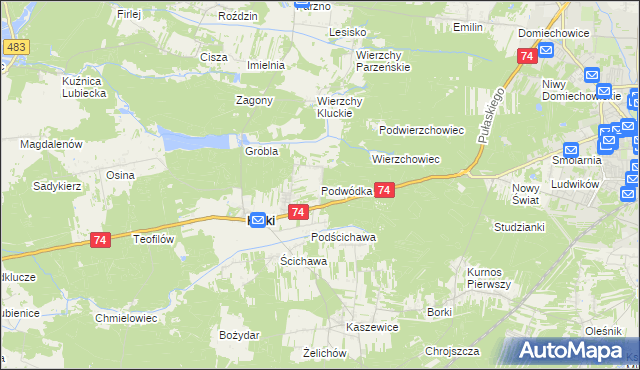 mapa Podwódka, Podwódka na mapie Targeo