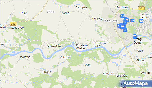 mapa Pogalewo Wielkie, Pogalewo Wielkie na mapie Targeo