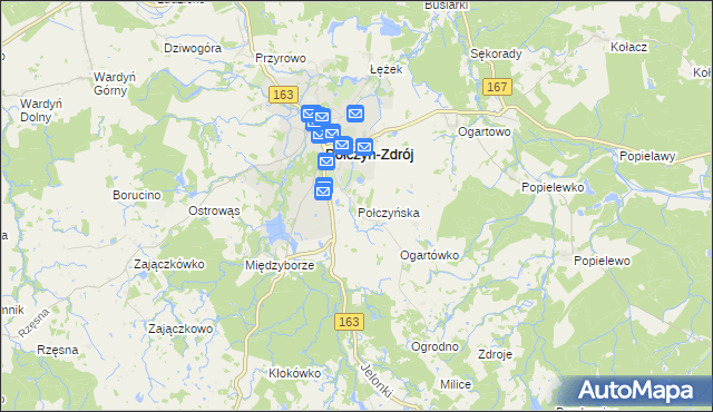 mapa Połczyńska, Połczyńska na mapie Targeo