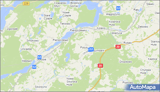 mapa Potuły, Potuły na mapie Targeo