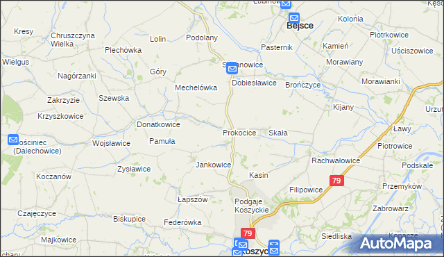 mapa Prokocice, Prokocice na mapie Targeo