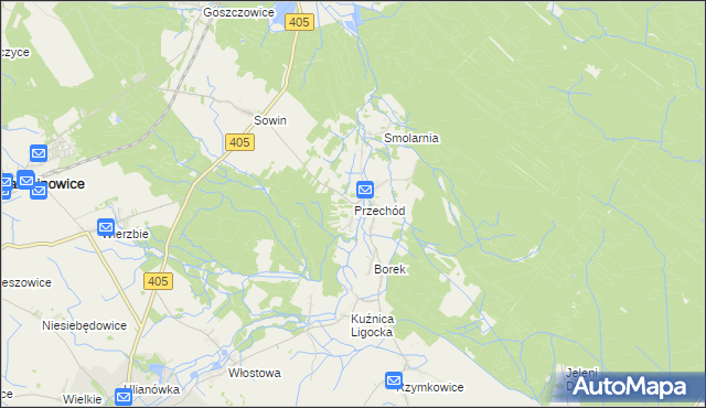 mapa Przechód gmina Korfantów, Przechód gmina Korfantów na mapie Targeo