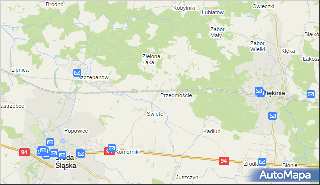 mapa Przedmoście gmina Środa Śląska, Przedmoście gmina Środa Śląska na mapie Targeo