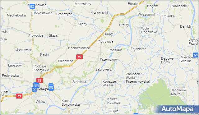 mapa Przemyków, Przemyków na mapie Targeo
