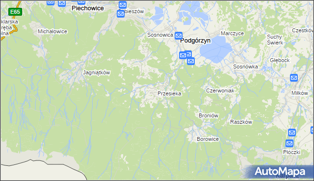mapa Przesieka gmina Podgórzyn, Przesieka gmina Podgórzyn na mapie Targeo