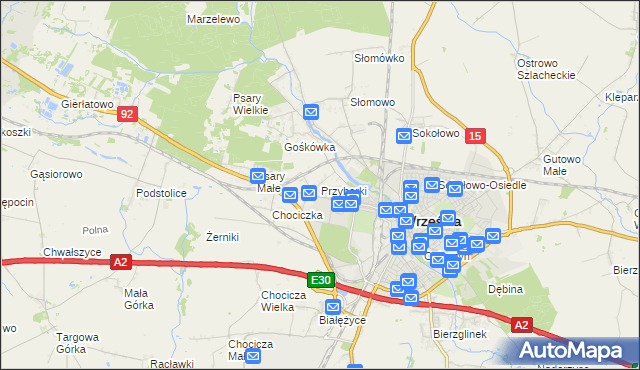 mapa Przyborki, Przyborki na mapie Targeo