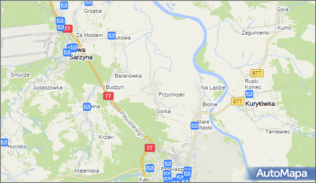 mapa Przychojec, Przychojec na mapie Targeo
