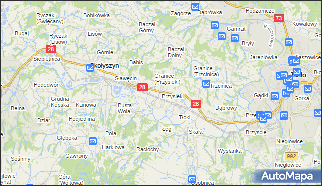 mapa Przysieki, Przysieki na mapie Targeo