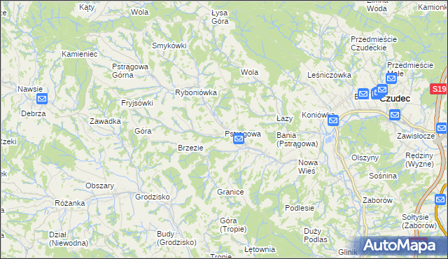 mapa Pstrągowa, Pstrągowa na mapie Targeo