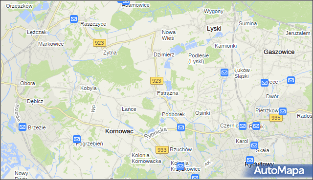 mapa Pstrążna, Pstrążna na mapie Targeo