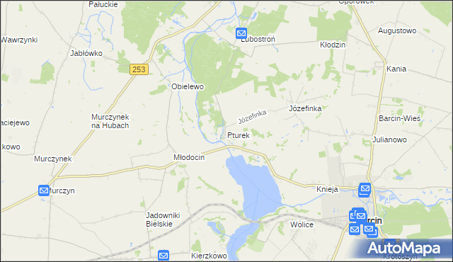 mapa Pturek, Pturek na mapie Targeo