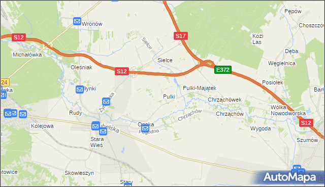 mapa Pulki, Pulki na mapie Targeo