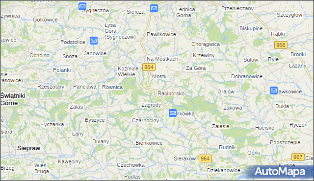 mapa Raciborsko, Raciborsko na mapie Targeo