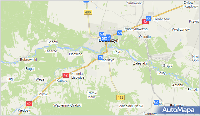 mapa Raciszyn, Raciszyn na mapie Targeo